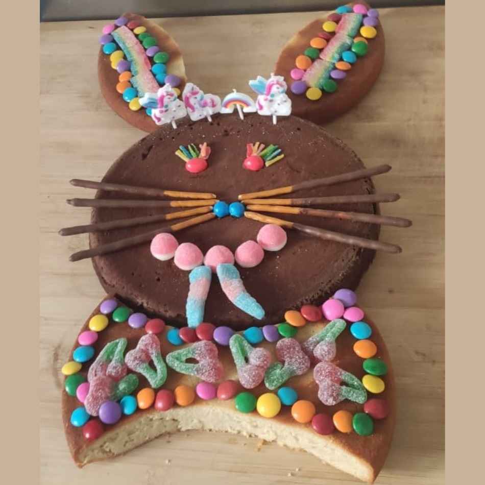 funny bunny birthday cake